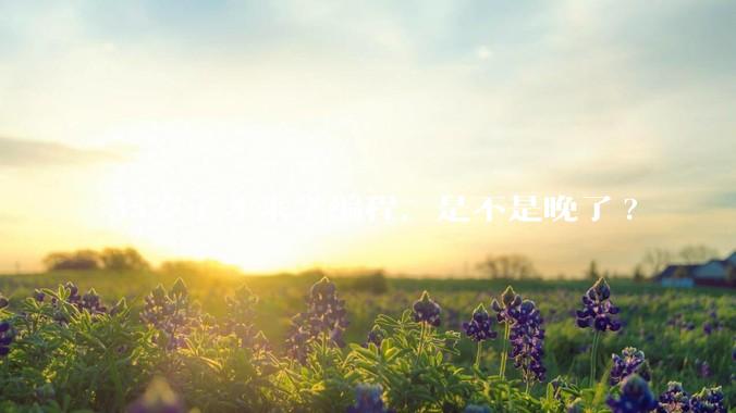35岁了才来学编程，是不是晚了?