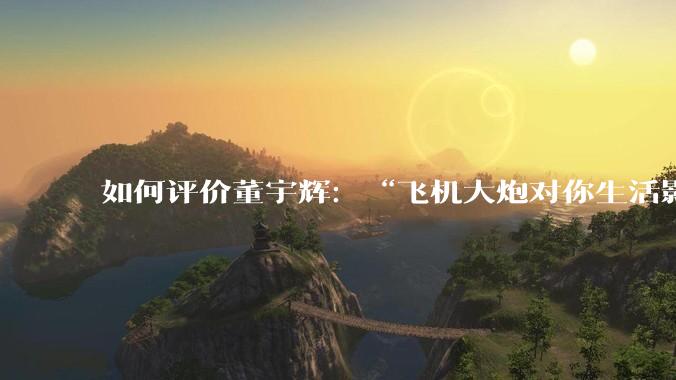 如何评价董宇辉：“飞机大炮对你生活影响其实并不大，小家电才是真正提升每个人生活质量”这个观点？